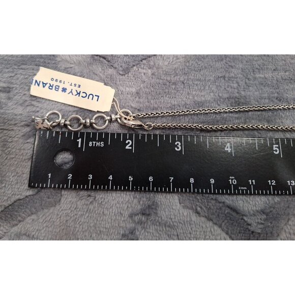 New-Lucky Brand Two-Tone Owl Pendant Necklace With Charms - Picture 7 of 8